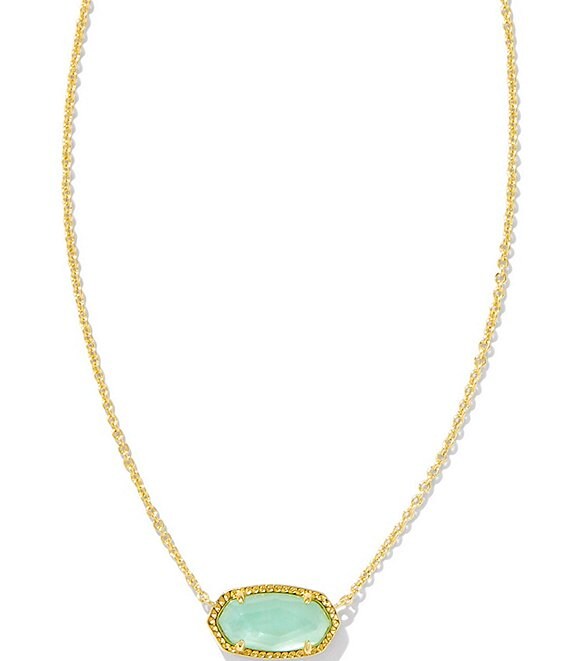 Elisa Gold Necklace - Light Green Mother-of-Pearl