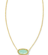 Elisa Gold Necklace - Light Green Mother-of-Pearl