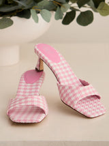 Lomita Fabric Gingham Kitten Heels
