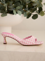 Lomita Fabric Gingham Kitten Heels