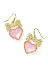 Haisley Heart Gold Drop Earrings