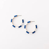 Ashlynn Medium Blue & White Hoop Earrings