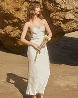 Florianne Champagne Satin Maxi Dress