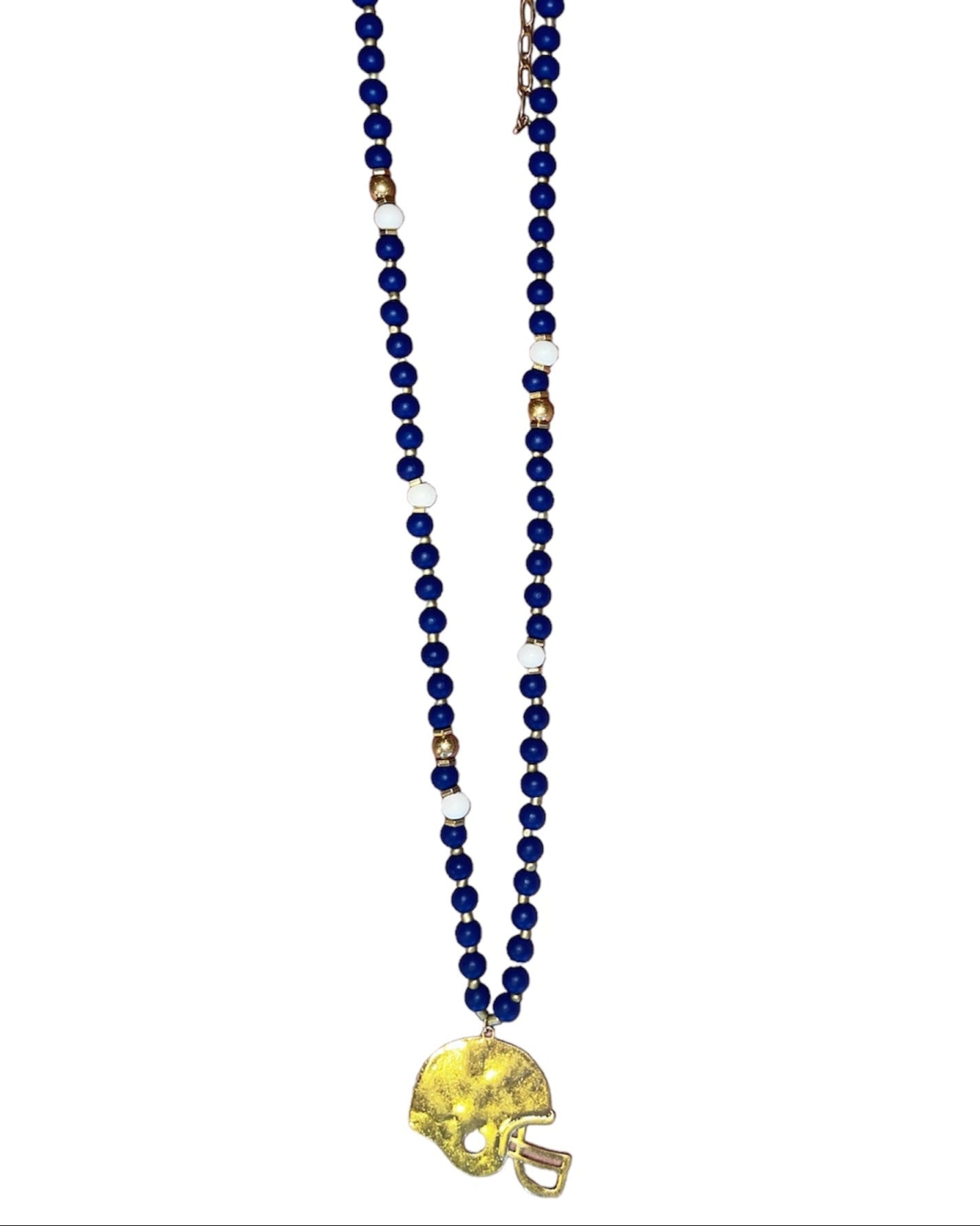 Football Helmet Pendant Beaded Necklace