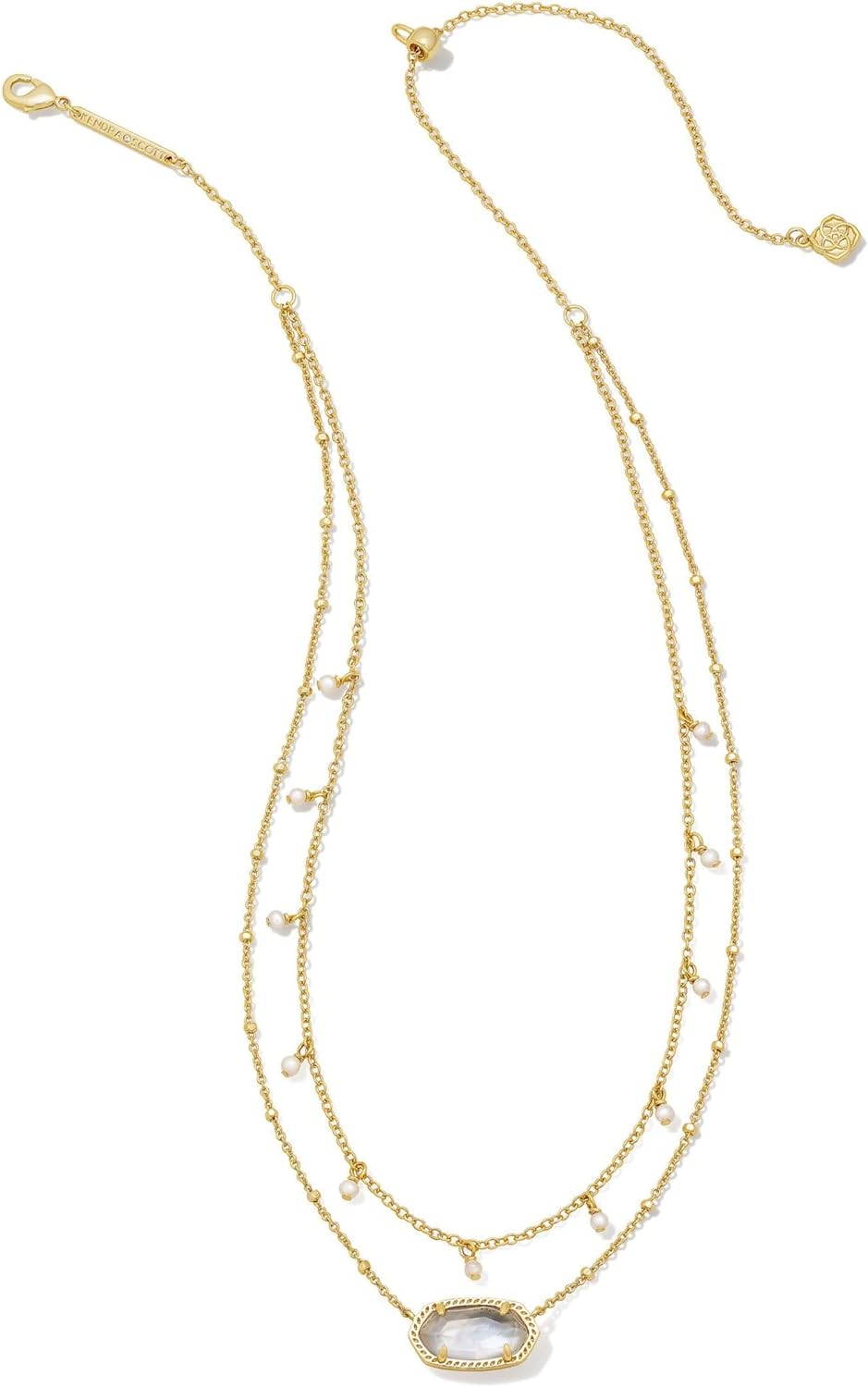 Elisa Gold Multi Strand Necklace - Ivory Mother-of-Pearl