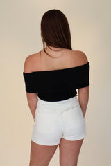 Anne Marie Sweater Top - Black