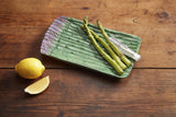 Asparagus Ceramic Tray with Tongs