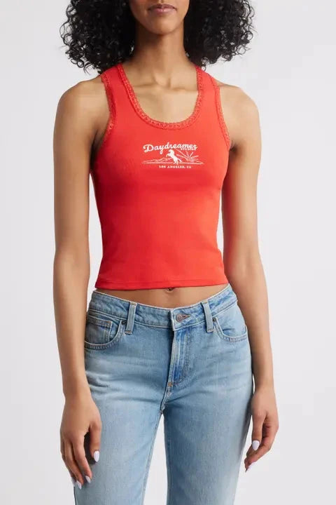 Daydreamer Studios Lace Trim Tank