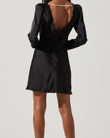 Lottie Satin Little Black Dress