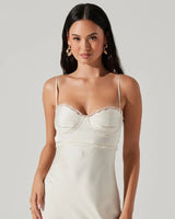 Florianne Champagne Satin Maxi Dress