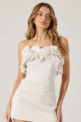 Sarahi White Strapless Corset Top