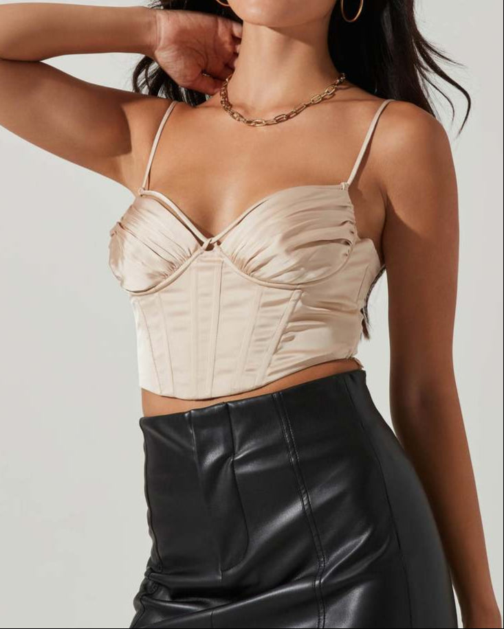 Capri Satin Bustier Crop Top