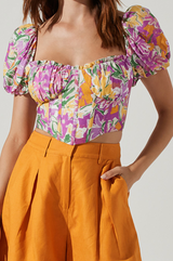 Paola Floral Crop Top