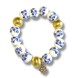 Floral Print Beaded Bracelet