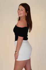 Anne Marie Sweater Top - Black