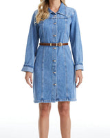Denim Long Sleeve Mini Dress