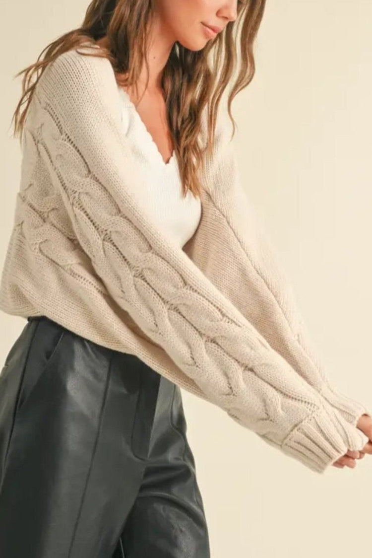 Cable Knit Bolero Cardigan