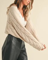 Cable Knit Bolero Cardigan