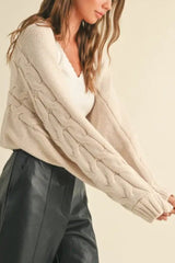 Cable Knit Bolero Cardigan