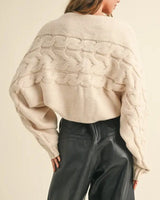 Cable Knit Bolero Cardigan