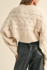 Cable Knit Bolero Cardigan