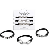 Bracelet Hair Ties - Silver/Black