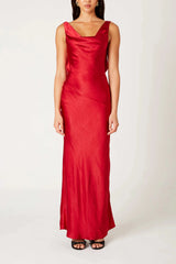 Fiora Open Back Satin Maxi Dress