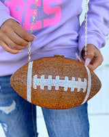 Brown Crystal Football Purse