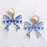 Pearl Post Bow Earrings