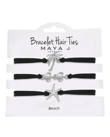 Beach Bracelet Hair Ties - Silver/Black