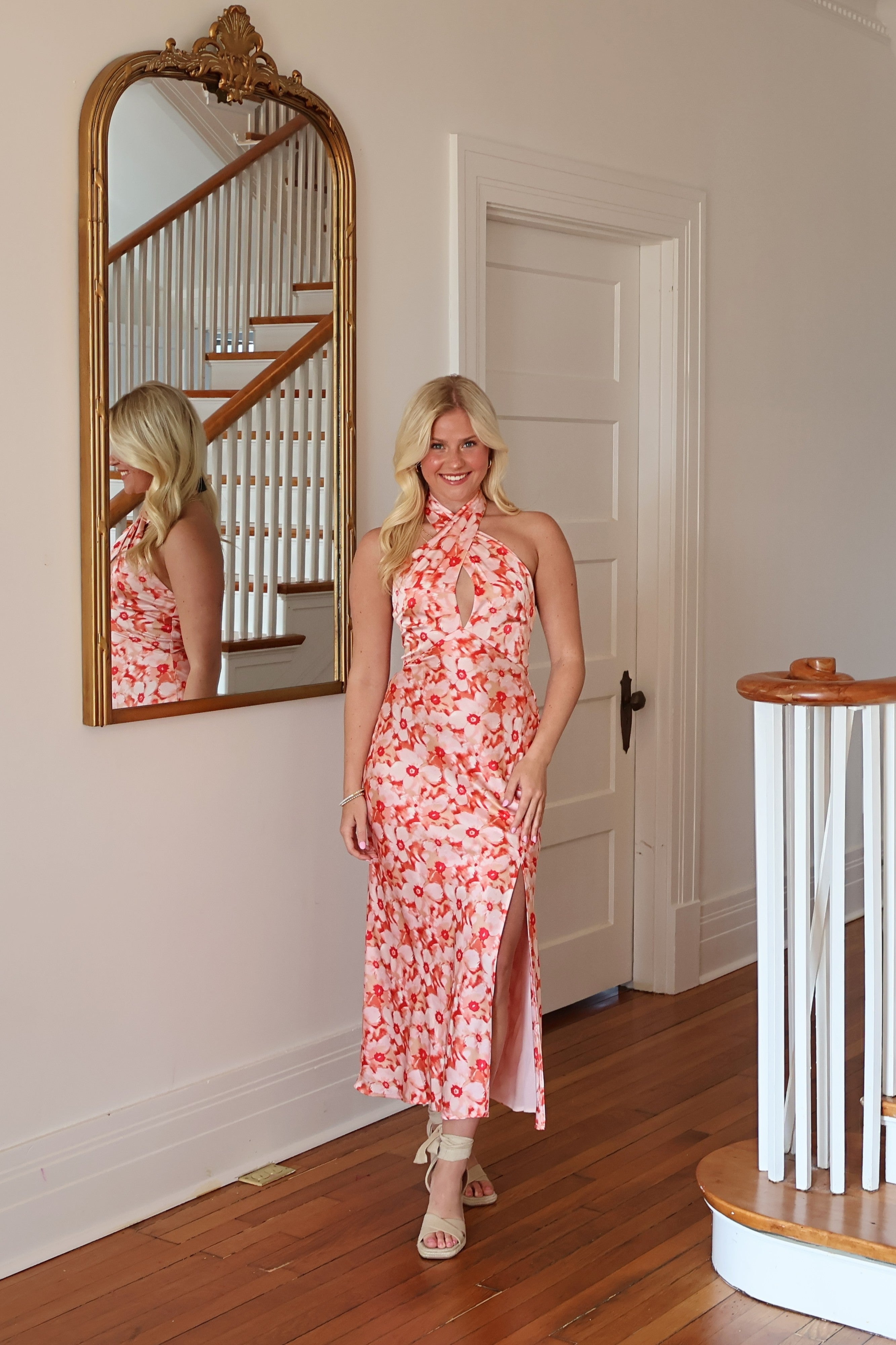 Marissa Midi Dress - Coral Floral