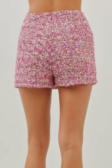 Pink Tweed Skort with Slit