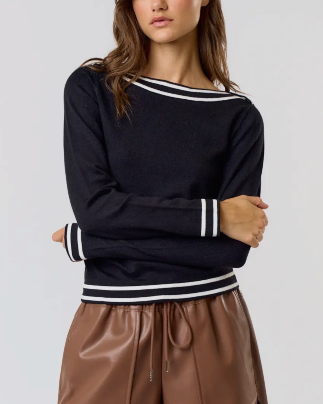 Boat Neck Stripe Sweater