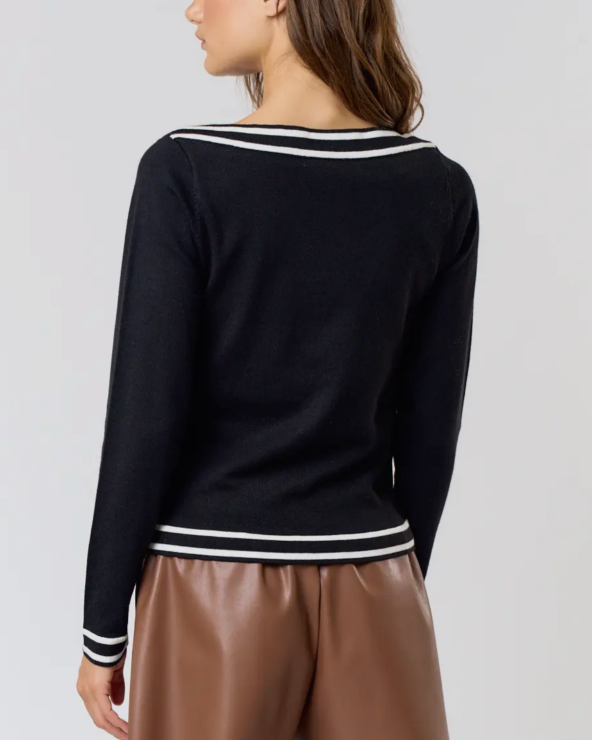Boat Neck Stripe Sweater