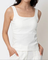 Rib Tank Top with Built In Bra