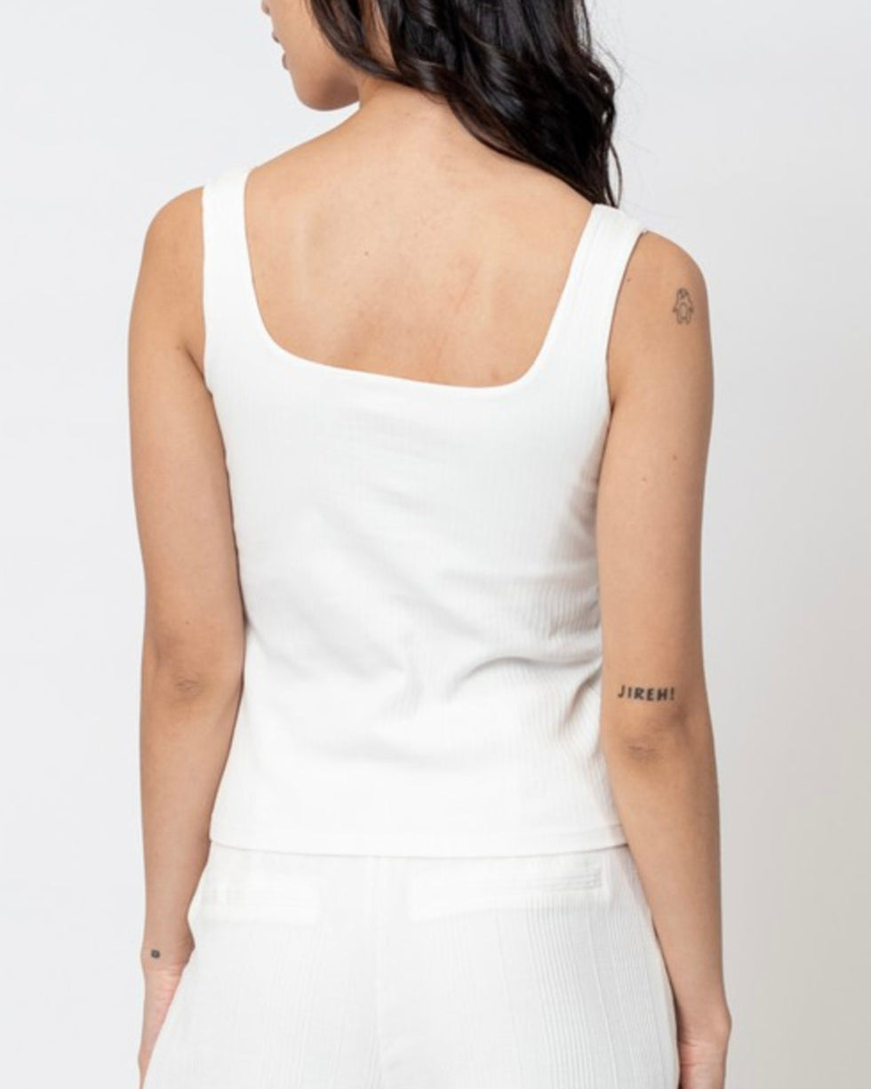 Rib Tank Top with Built In Bra