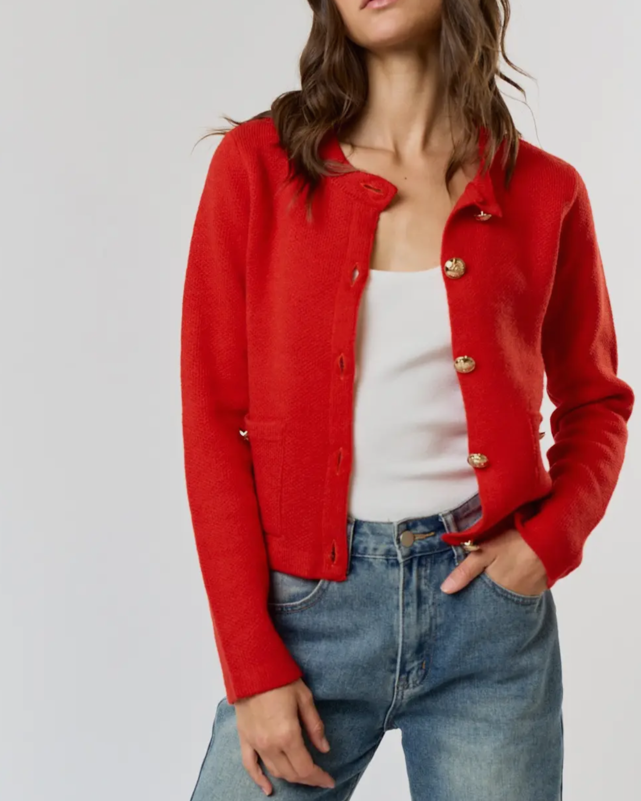 Button Pocket Detail Sweater