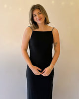 Elizsa Rhinestone Strap Midi Dress