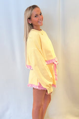 Gingham Ruffle Sweatshirt