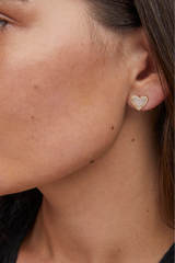 Ari Heart Gold Stud Earrings-Iridescent Drusy