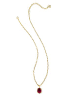 Daphne Gold Pave Frame Pendant Necklace - Berry Mica