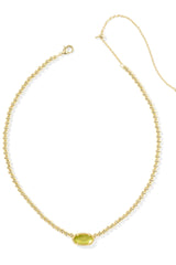 Elisa Gold Beaded Necklace - Chartreuse Mother-of-Pearl
