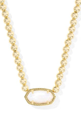 Elisa Gold Beaded Necklace - Ivory Mother-of-Pearl