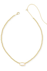 Elisa Gold Beaded Necklace - Ivory Mother-of-Pearl