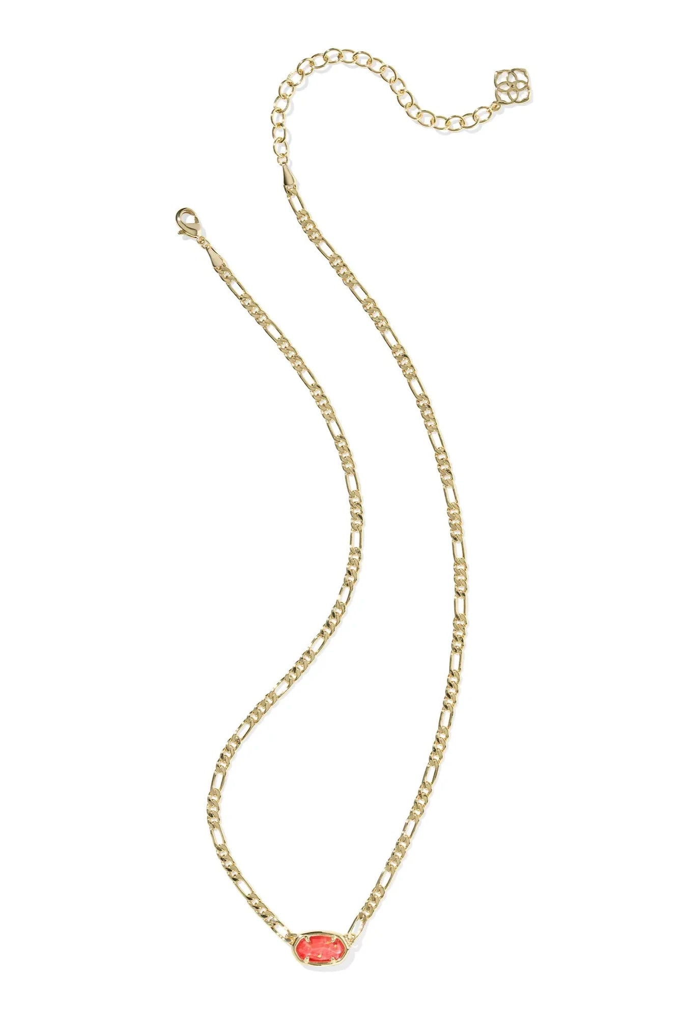 Elisa Gold Figaro Chain Short Pendant Necklace - Papaya