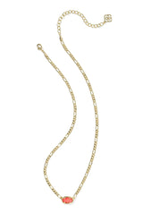 Elisa Gold Figaro Chain Short Pendant Necklace - Papaya