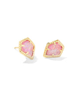 Tessa Satellite Frame Stud Earrings - Rose Opal