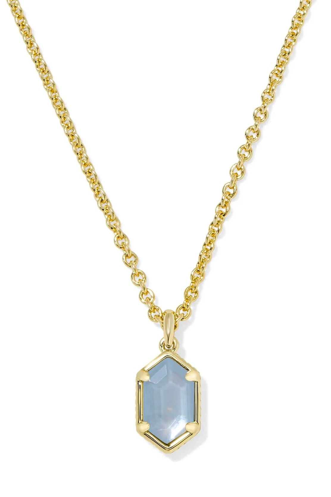 Hallie Short Pendant Necklace - Sky Blue Mother-of-Pearl