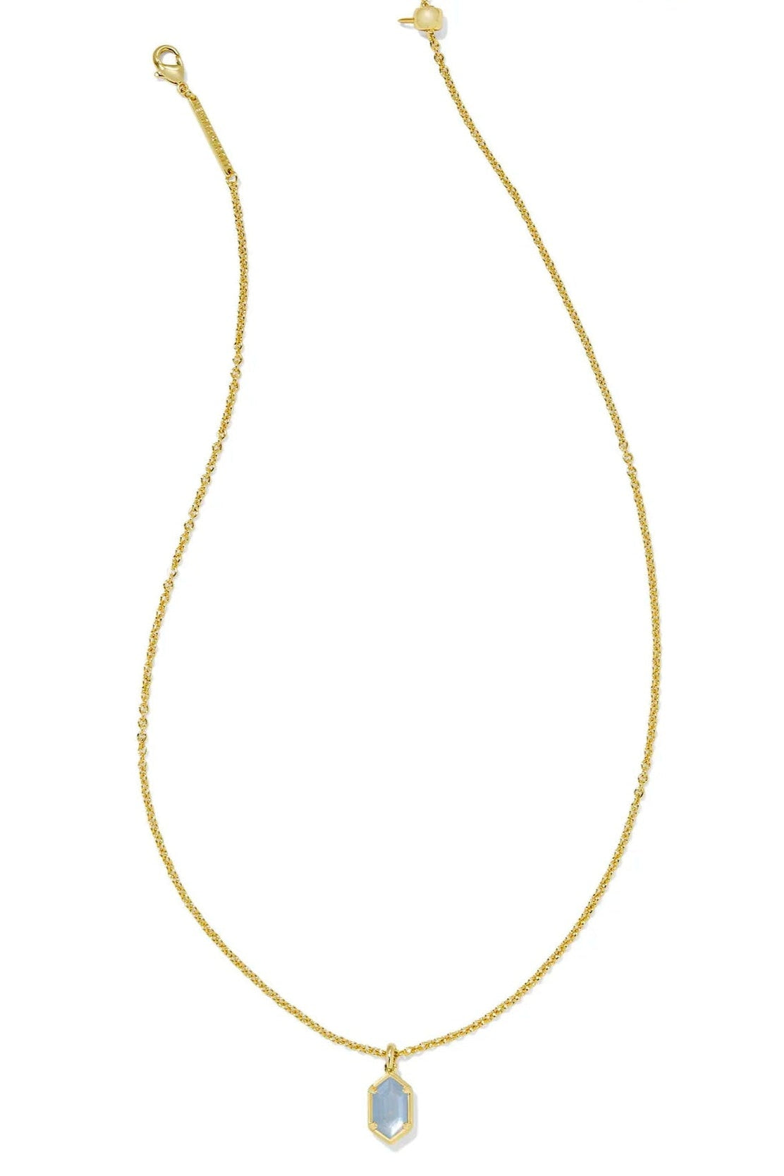 Hallie Short Pendant Necklace - Sky Blue Mother-of-Pearl