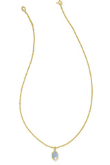 Hallie Short Pendant Necklace - Sky Blue Mother-of-Pearl